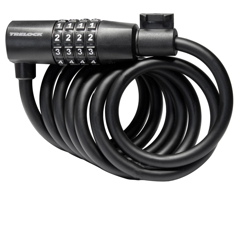 Trelock Spiralkabelschloss SK 108/180/8 Code, 3 Trelock Spiralkabelschloss SK 108/180/8 Code,