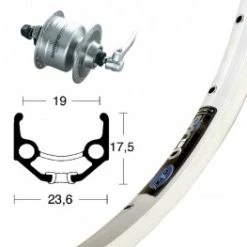 BIKE PARTS V-Rad 28x1.75Nabend.DH3N72 Silb.SSP 36L